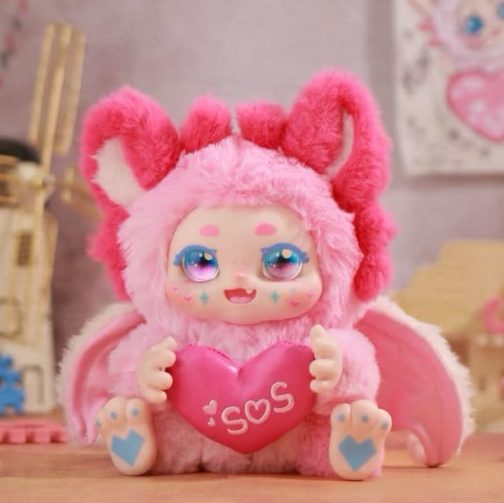 Jujuji Series Plush Keychain  Fluffy Fur and 3D Face Design  8 Types + 2 Secret Types  17cm Sitting Type - 1 Randomly Included in Blind Box