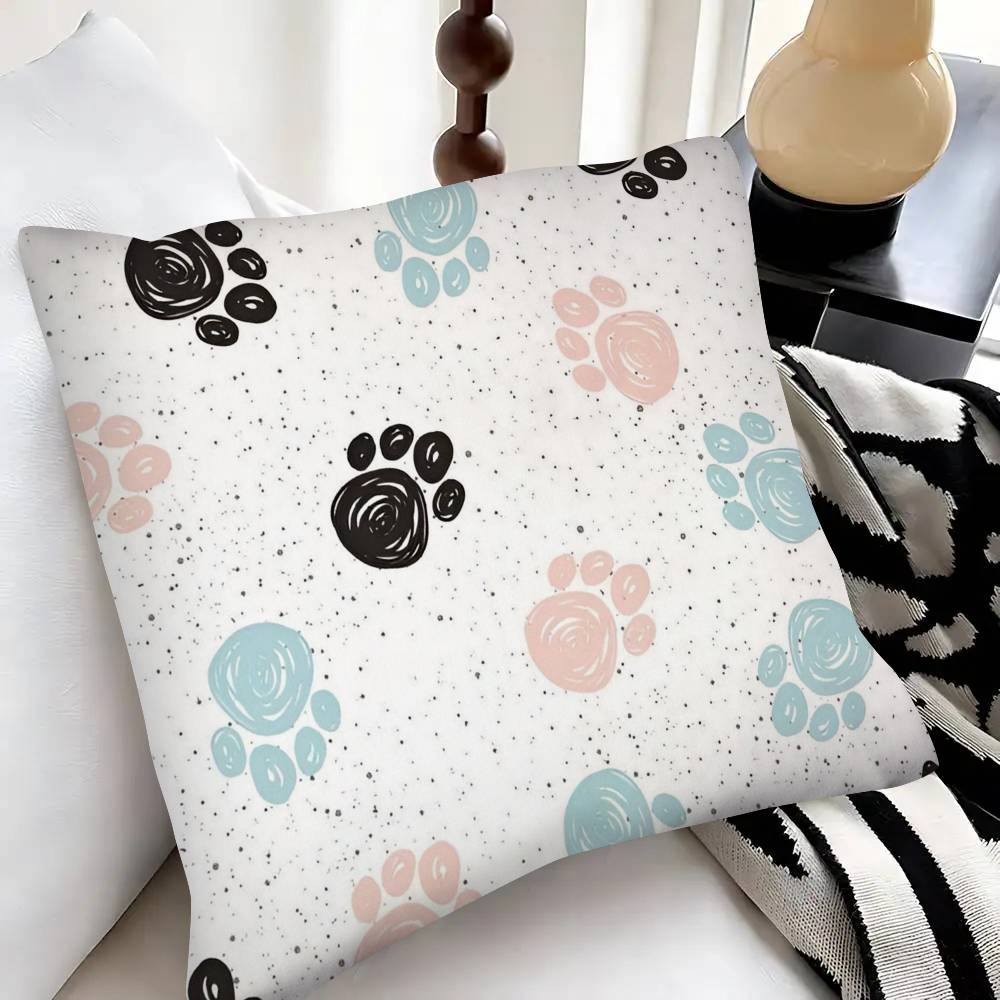 Cute Cat Paw Pillow Case Fashion Square Pillowcase Bedroom Sofa Room Ins Decoration Leisure
