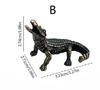 Antique Bronze Crocodile Miniature Figurines Vintage Brass Mini Alligator Statue Desk Ornaments Home Feng Shui Decor Crafts