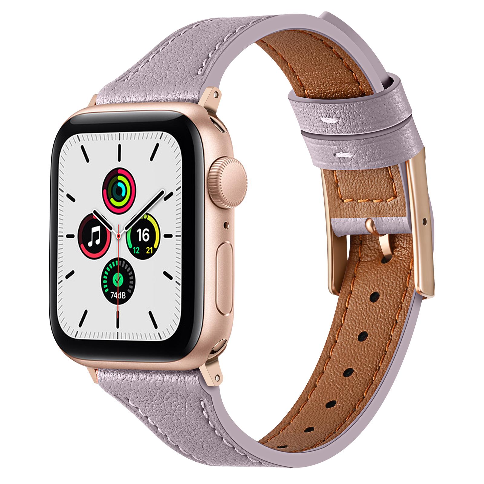 

Watch Strap for Apple Watch Series 10 42mm/9 8 7 41mm/SE (2023) SE (2022) SE 6 5 4 40mm/3 2 1 38mm Genuine Leather Band Grey