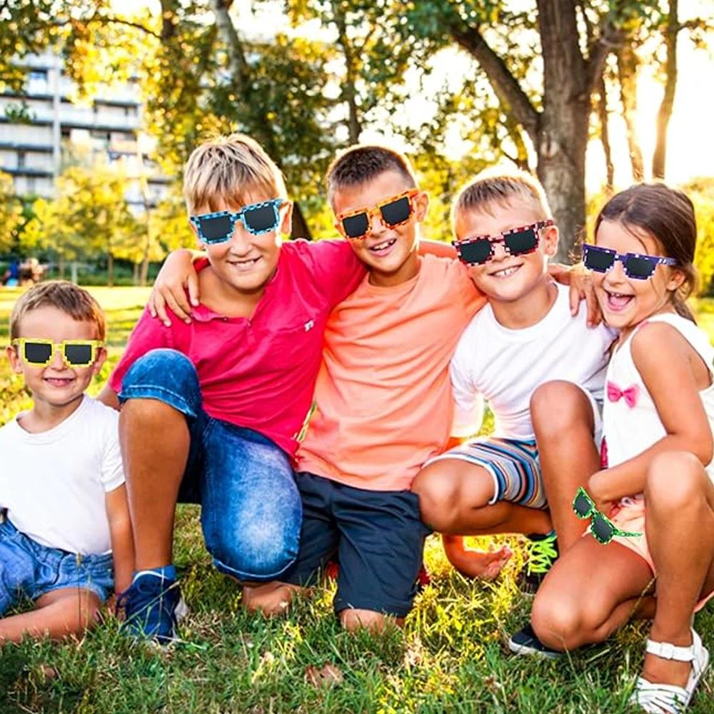 1Pcs Pixel sunglasses Retro Pixel glasses  Adult boys and girls Photo props birthday party supplies