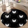 1PC Cat Moon Office Round Area Rug, Mat Suitable For Office, Under Office Chairs Bedroom Living Room Home Decor, Room Deco