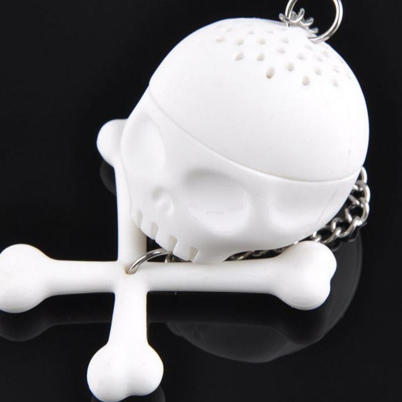 Creative Skull Tea Infuser Silicone Tea Strainer Cute Novelty Filter for Loose Leaf Tea Brewing Home Office Kitchen Accessory