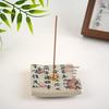 Retro Coarse Pottery Incense Holder and Burner Tray - Chinese Sandalwood Style