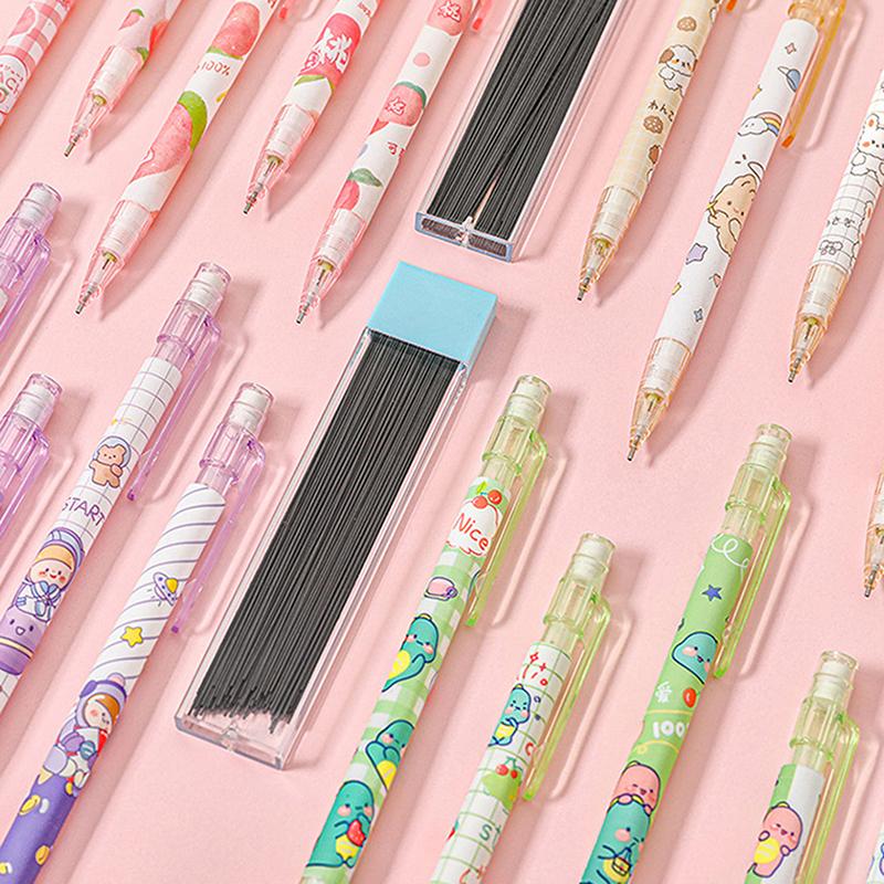 1 Stück 0,5 mm Druckbleistifte Kawaii Automatikstifte mit Radiergummi Studenten Schreibwaren Schreibwerkzeug Niedliche Schulbürobedarf