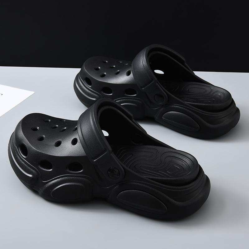 

Summer Men s Thick-Soled Non-Slip Breathable Toe-Cap Sandals Casual Beach Slippers 46-47 чорний