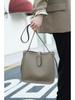 2025 Retro Genuine Leather Women's Bucket Bag - Top Layer Cowhide, Fashionable Single Shoulder Crossbody for Autumn/Winter Europe & America.