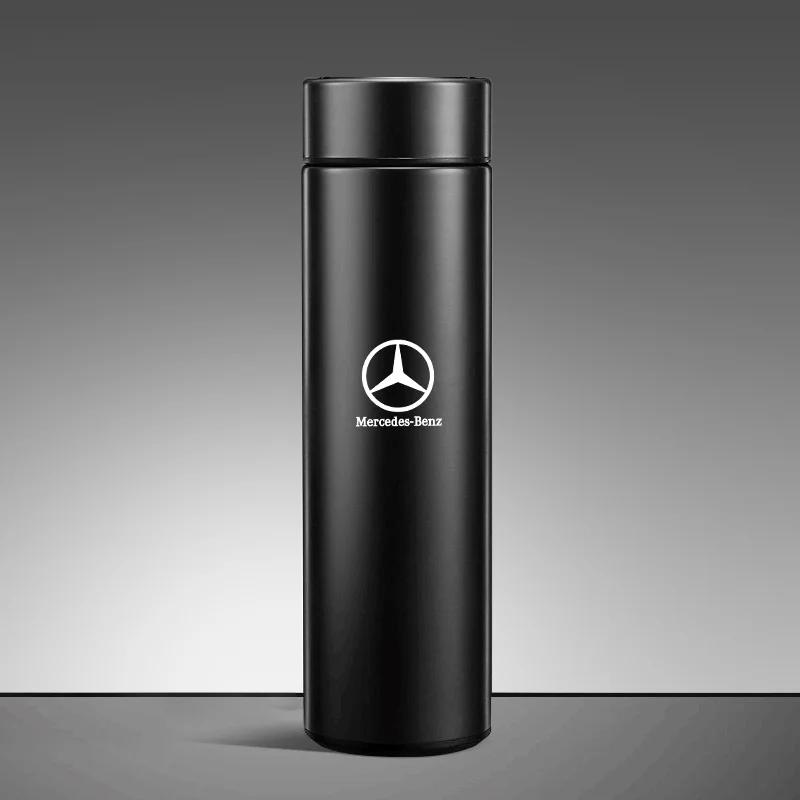 EMF1 Hot 2025 Stainless Steel Car Thermos Jug Smart Insulation Cup For Mercedes Benz A-Class W17 B-Class W247 C-Class W205 CLS-Class