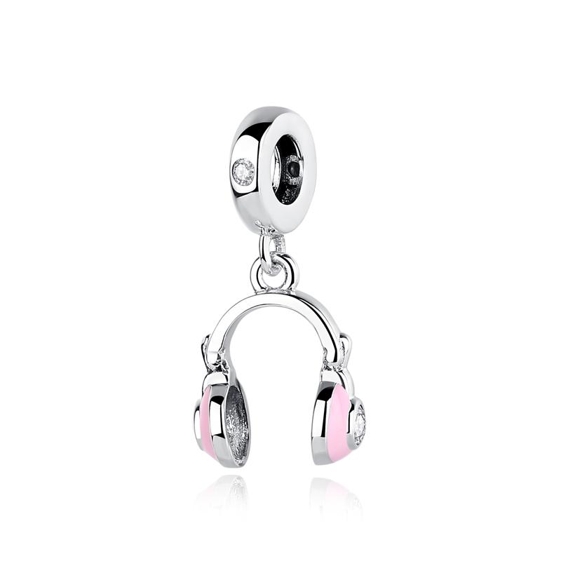 Original 925 Sterling copper Charm Bead Love Music Note Piano Pendant Charms Fit Brand Bracelets Necklaces Women Diy Zircon