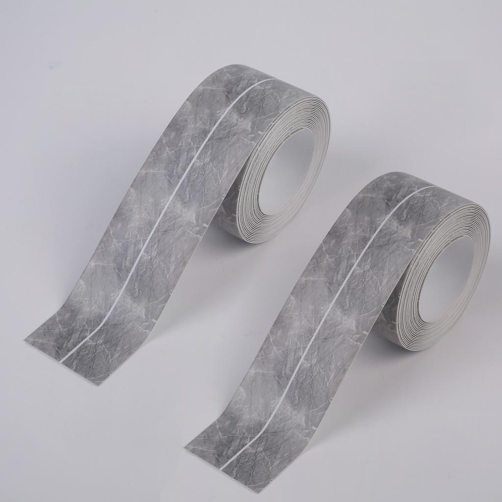 2 Rolls 3m Self-Adhesive Waterproof Sealing Tape - Durable Polyester Textured Surface | Kitchen & Bathroom Use for Sink
