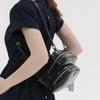 Mini Zaino Nero alla Moda Donna Borsa Lucida Zaino in Pelle Monocolore Per Ragazze Compatto da Donna Casual Zaino a Doppia Spalla