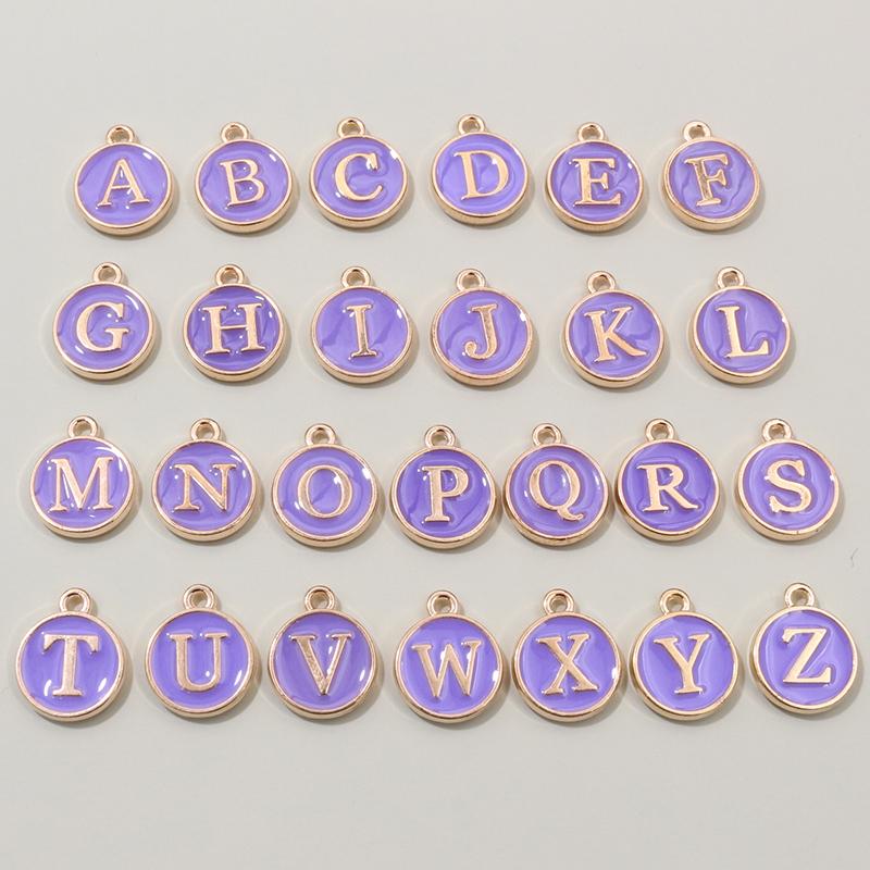 26pcs 12x14mm A-Z Letter Charms Enamel Alphabet Initial Letter Charms Pendant Handmade DIY Bracelet Jewelry Making Accessories