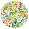 50 Stück Sommer Strand Urlaub Cartoon Graffiti Aufkleber DIY Handy Gitarre Laptop Notizbuch Koffer Tasse Wasserdichter Aufkleber Kinderspielzeug