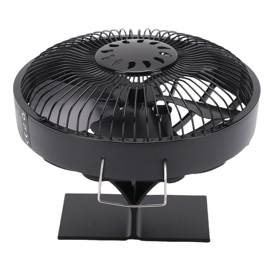 Heat Powered Fireplace Fan Quiet Round Aluminum Alloy Wood Stove Fan for Fireplace Wood Log Burning Stove