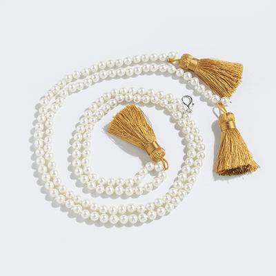 Chinese Style Elegant Women's Belt Pearl Tassel Hansuit Belt Sweet Texture High-end Women's Waist Chain