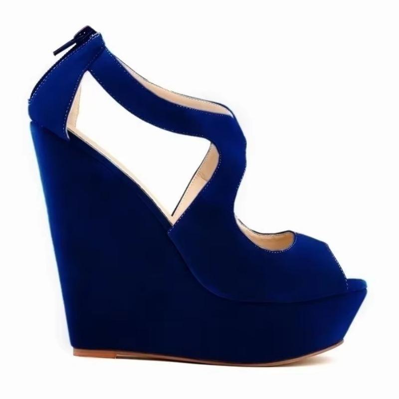 Új Női Szandálok Elegáns Női Bokapántos Platform Szandál Szexi Nyitott Orrú Bársony Magassarkú Ékek Esküvői Cipők Plus Size