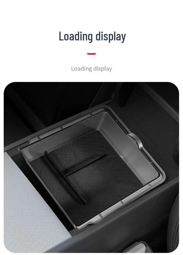 Transparent Armrest Storage Box for Tesla Model Y/3 Six-Seater Central Console