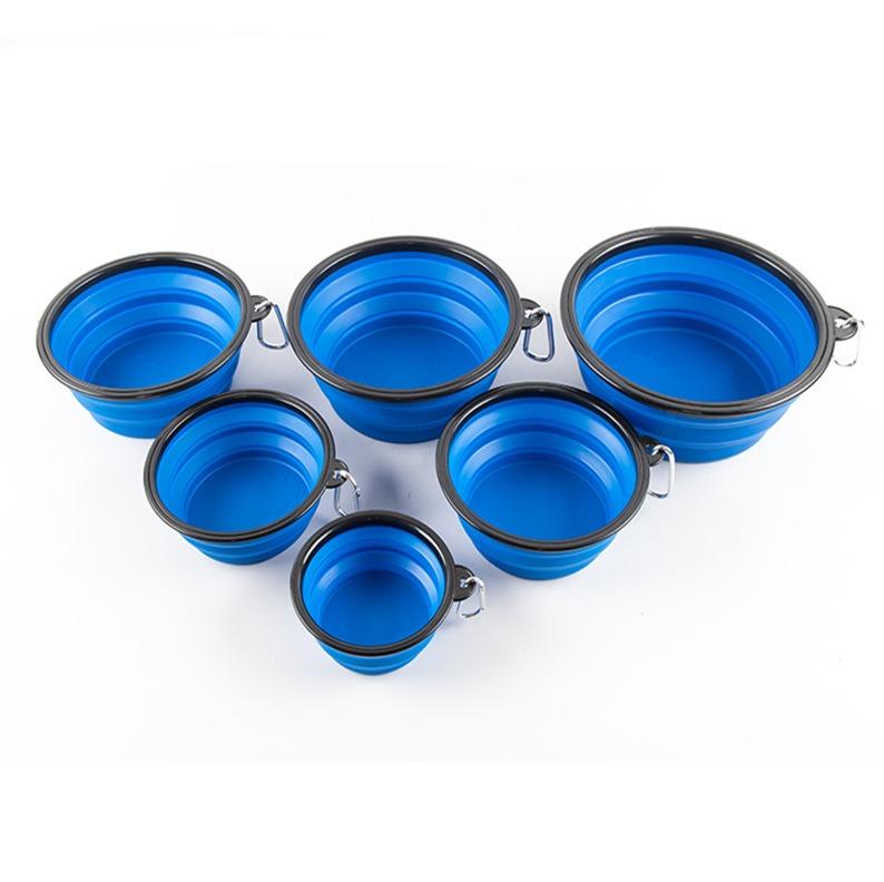 Dog Folding Bowl Portable Dog Travel Pet Food Water Bowl for Outdoor Walking Silicone Cat Dog Food Water Bowl Lip GS03