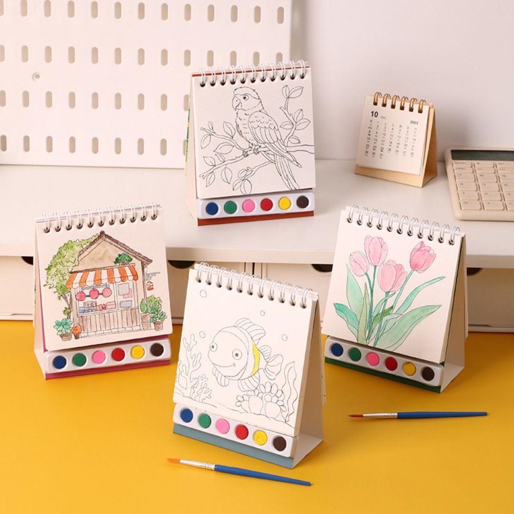 House Watercolor Painting Set DIY Painting Book Cartoon Painting Sketch Book  Toddler