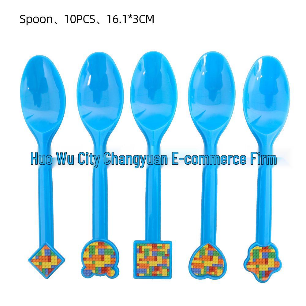 Párty potřeby s kostkami Lego: Praporek, Klobouky a Ubrus pro Dětské Narozeniny