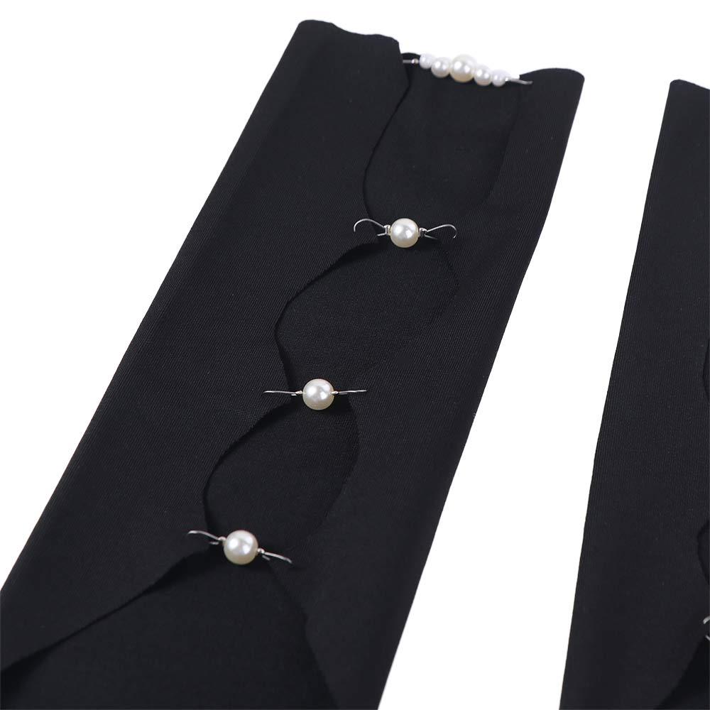 Springy Pearl Half Finger Arm Cover Thin Hollowed Calf Sleeve Black Punk Arm Sleeves Summer