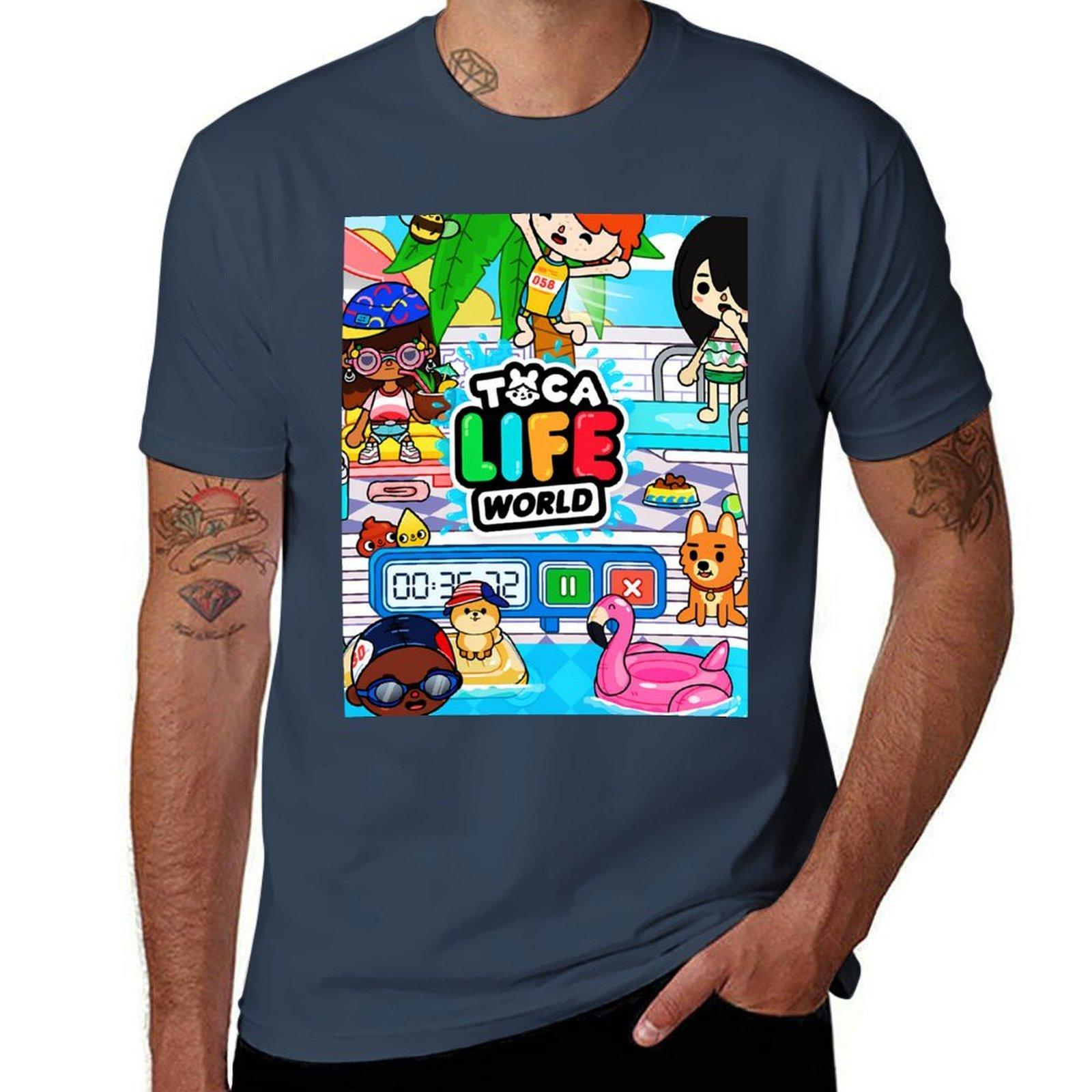 Toca Boca - Toca Life World Футболка мужская, повседневная, хлопковая, 100% забавная, мужская футболка S
