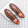 Fashion Luxury Designer Pointed Leopard Pattern Patent Leather Shoes For Men Formal Wedding Prom Dress Homecoming Footwear Penny Loafter
