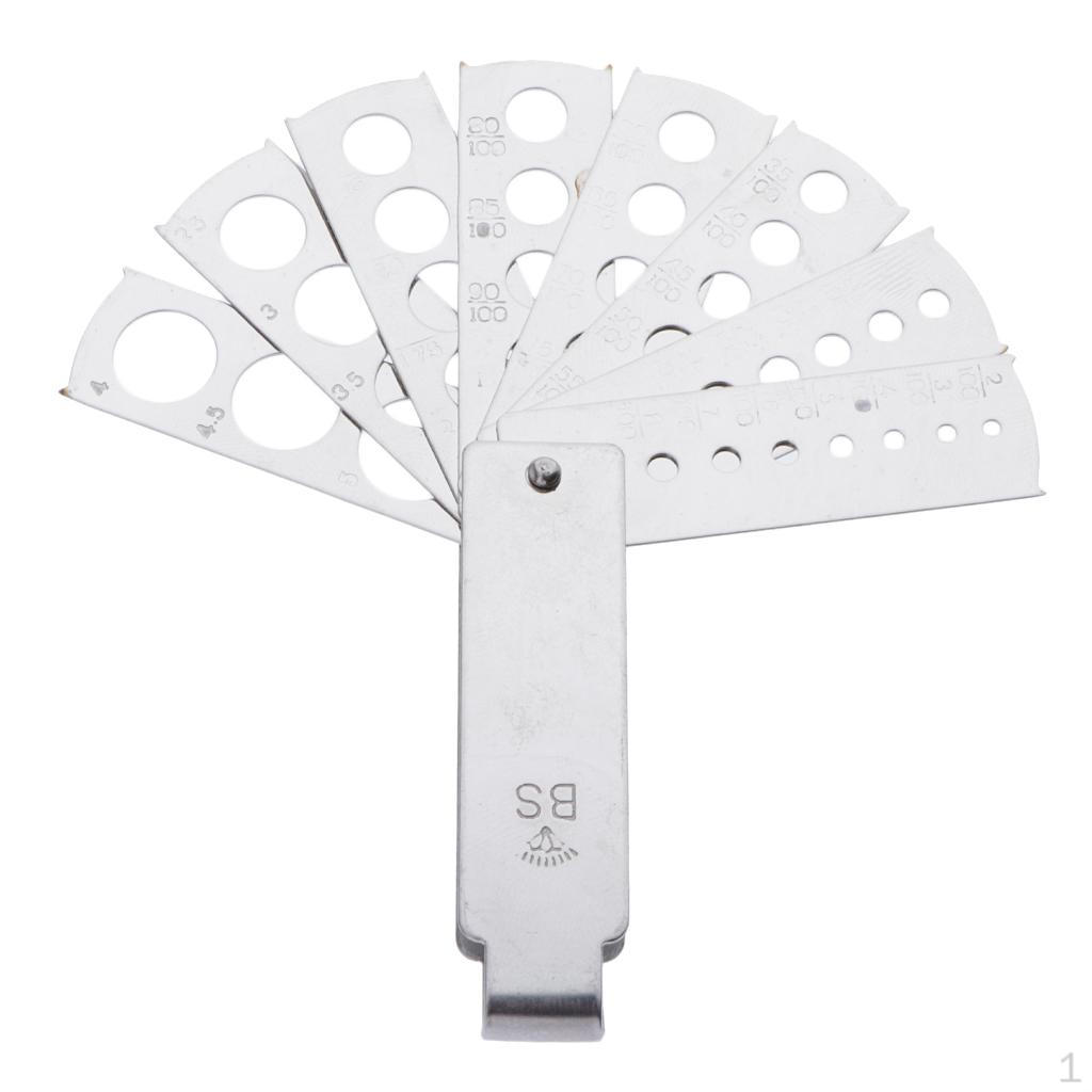 Металлическая веерная линейка для измерения драгоценных камней 6-8 8pcs fan