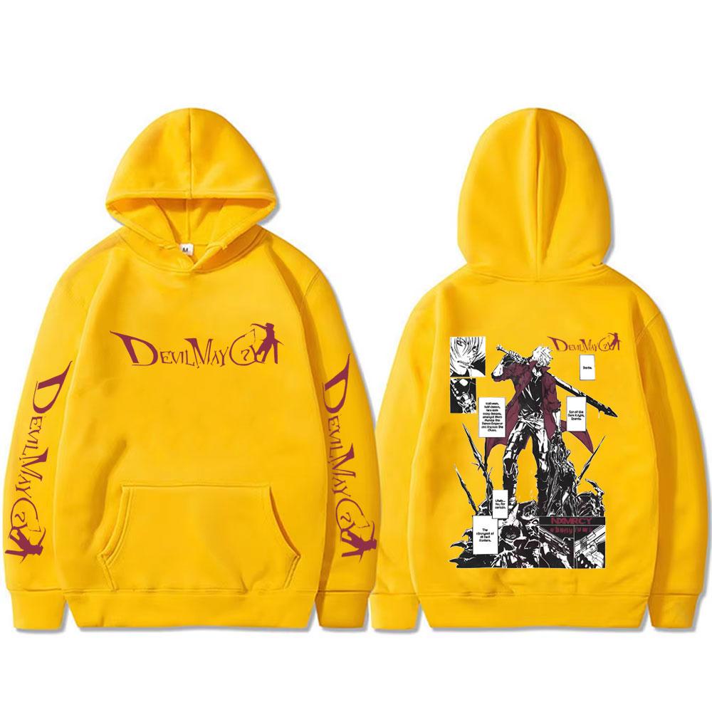 Anime Devil May Cry Sohn von Sparda Dante Grafik Hoodie Herren Damen Lässiger Vintage Kapuzenpullover Herren Pullover