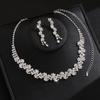 Necklace Earrings Set Bridal Jewelry Full Diamond Jewelry Two-piece Set
