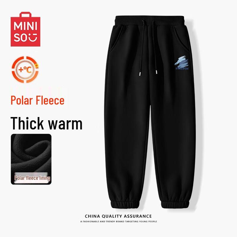

MINISO Men s Fleece-Lined Jogger Sweatpants 2XL
