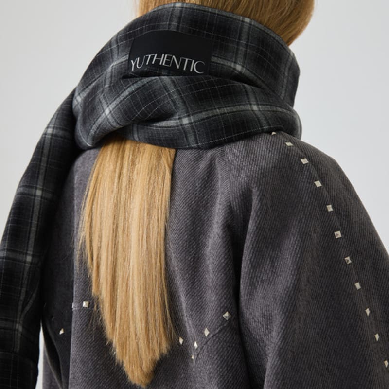 YUTHENTIC Karomuster Ärmelschal Schwarz Kariert AX5XF8502D