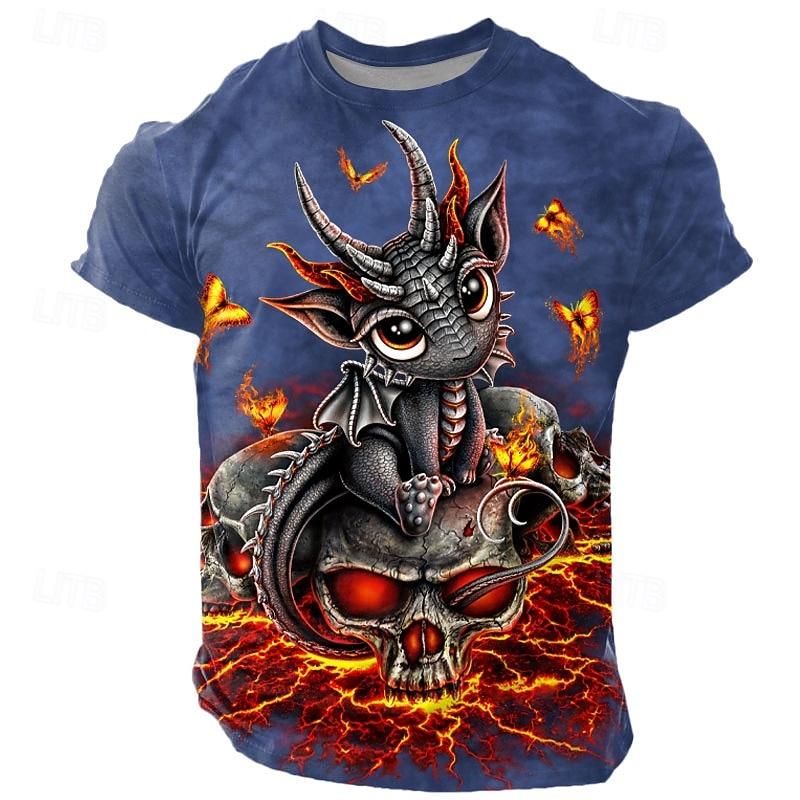 Men s Sarah Richter Dragon Devil T Shirt Short Sleeve T shirt 3D Print Crew Neck Round Neck Shirt Exaggerated Designer Artistic XL