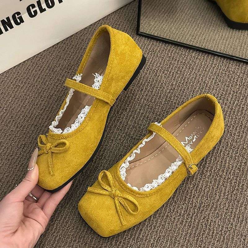 French Ballet Style Shallow Mouth Large Size Wasteland Style Dopamine Thin Bottom Ballet Style Shoes 2025 Popular Wide Feet