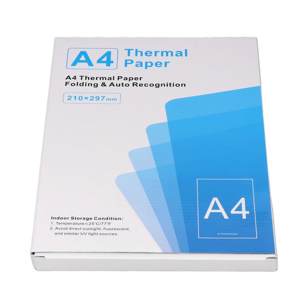 100 Sheets A4 Thermal Printing Paper for Portable Printer Quick Dry Compatibility Inkless Multifunctional Folded Thermal Paper 210 X 297mm