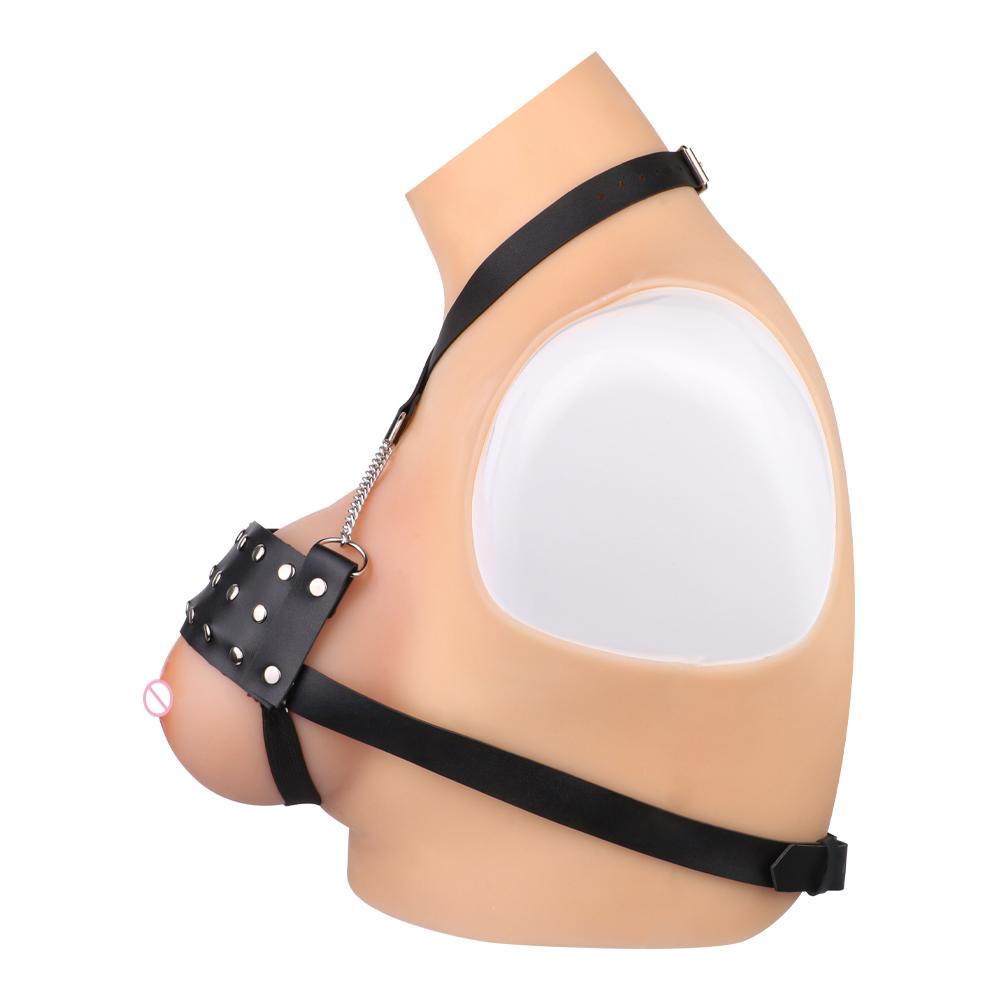 BDSM Sex Toys for Women Men Nipple Clamps Spiked Breast Binder for Couple BDSM Bra Harness Chest Straps Leather Bed Restraint