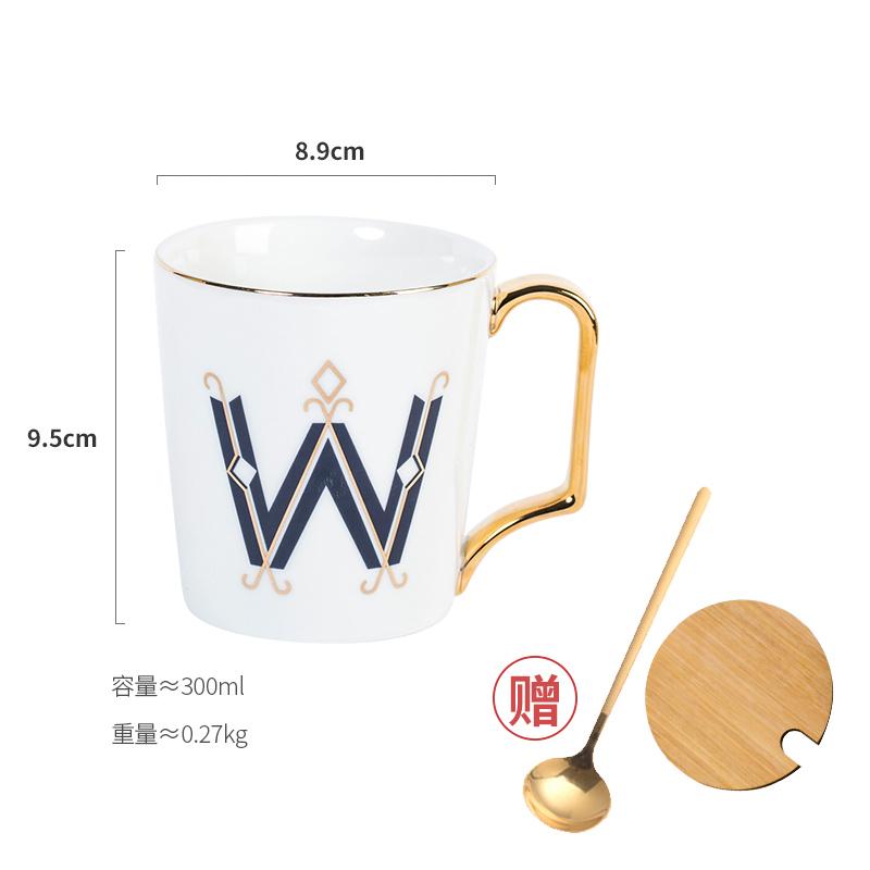1 Stück Europäische Goldbuchstaben Keramiktasse Liebhaber Frühstück Kaffeetasse Milchtee A-Z Buchstabe Männer Frauen Kreativer Becher