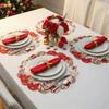 6pcs Easy Clean Red Berry Mat Non Slip Holiday Dinner Mat Christmas Table Placemat  Holiday Feast