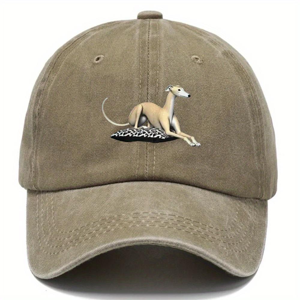 Dog print hat fashion style washed hat DAD hat