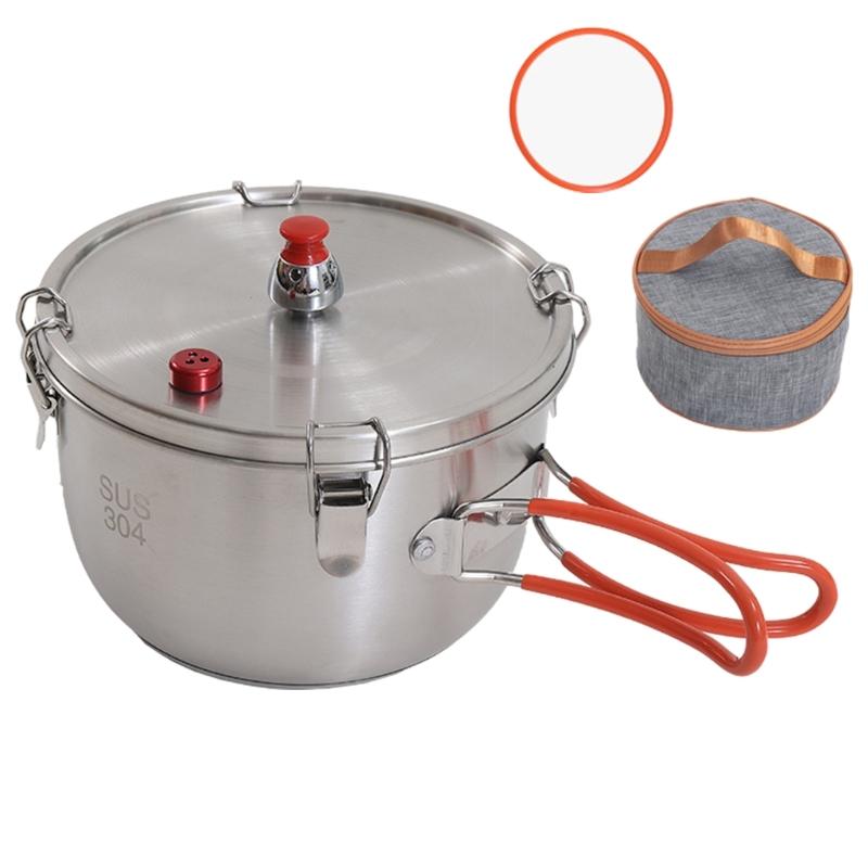 

Outdoor Stove Top Pressure Cooker Meats Pots Stainless Steels Stove Pressure Cooker Meats Pots Camping Cookware Enduring