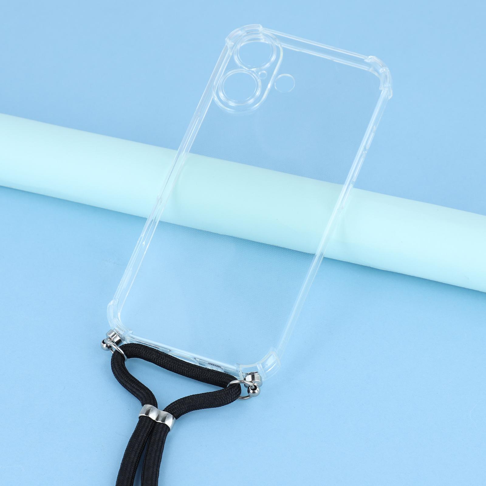 

For iPhone 17 Case Reinforced Corner TPU Clear Phone Cover with Lanyard A
