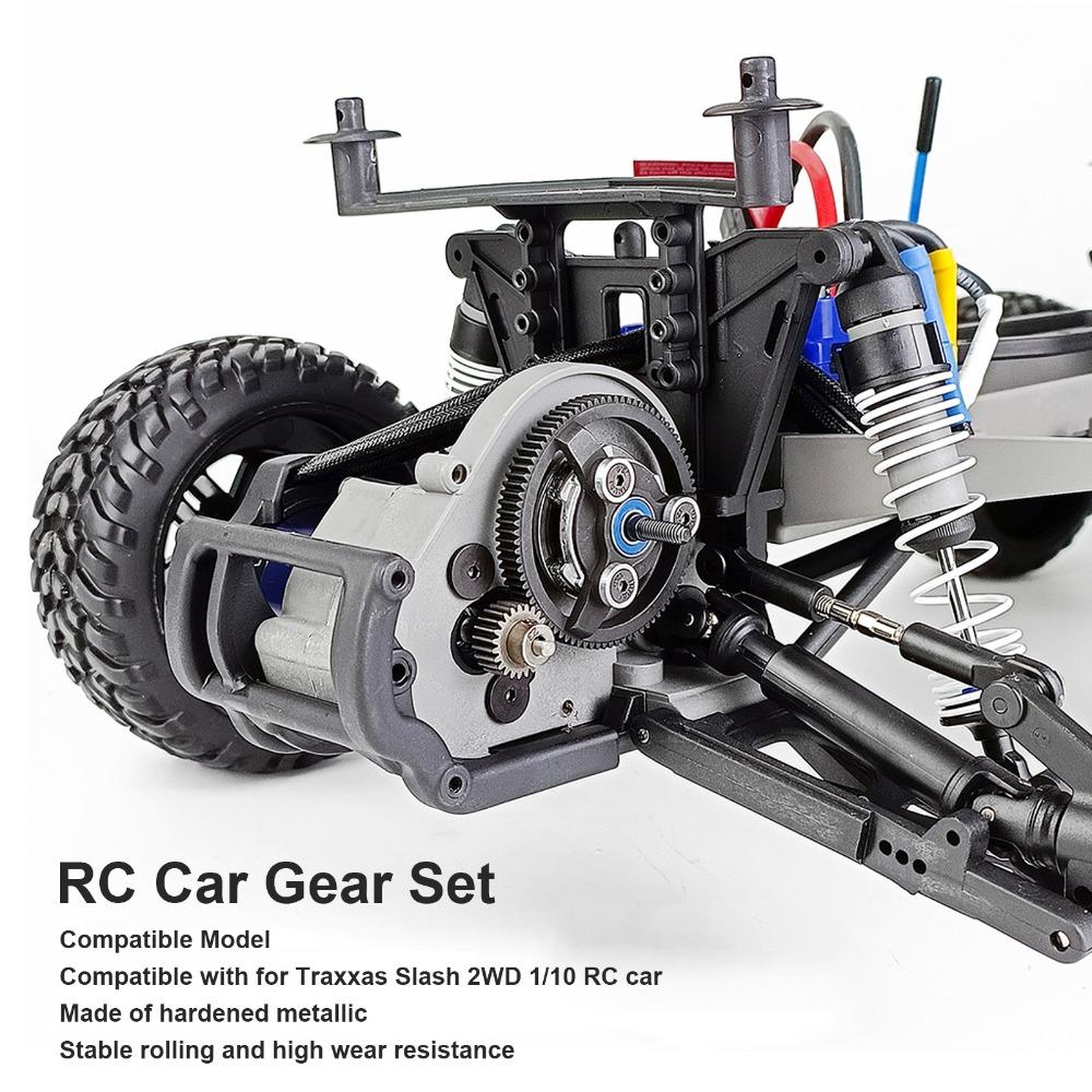 Balck Steel Pinion Gear Set Steel Upgrade Gear Gea Set for Traxxas 2WD 1/10 RC Car RC Car Upgrades