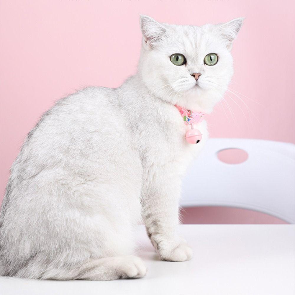 Cute Cat Head Cat Collars Pet Supplies Bell Pendant Collar Buckle Kitten Necklace