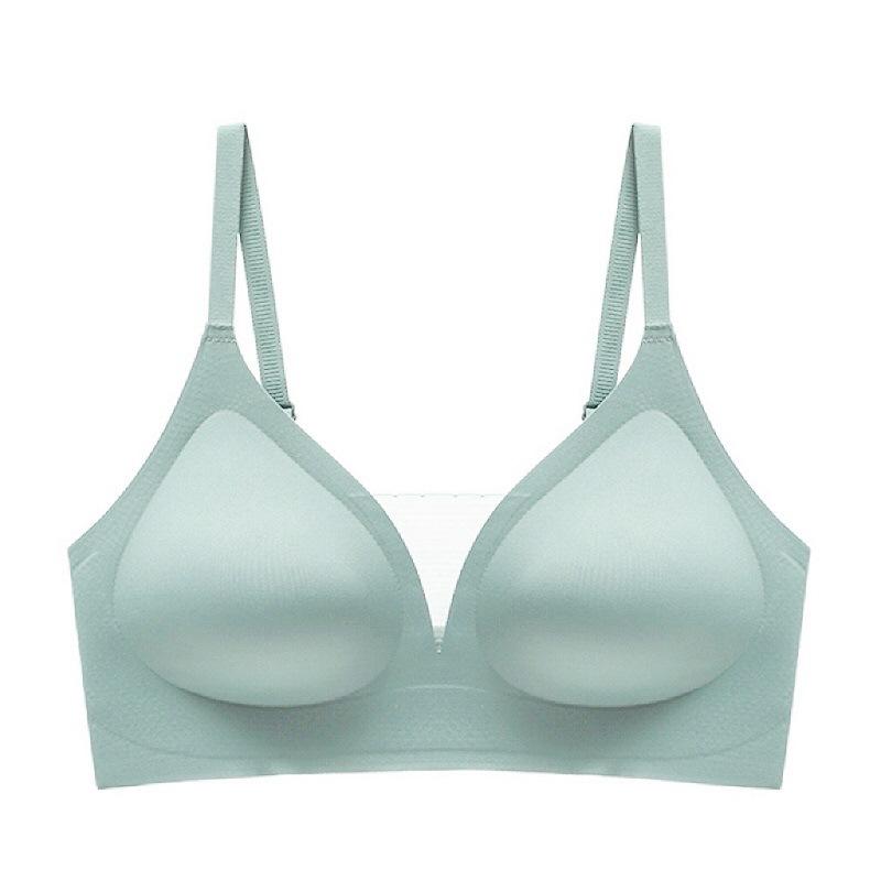 Bra Without Underwire Mesh V-neck Seamless Bra Women's Comfortable Soft Support Bra