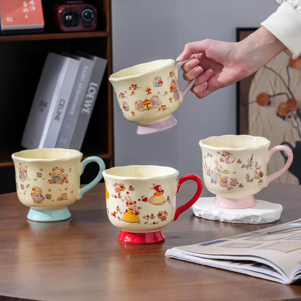 Cute Cartoon Ceramic Cup High Value Animal Mug Student Children Drinking Water Cup Souvenir Gift Cup Coffee Cup