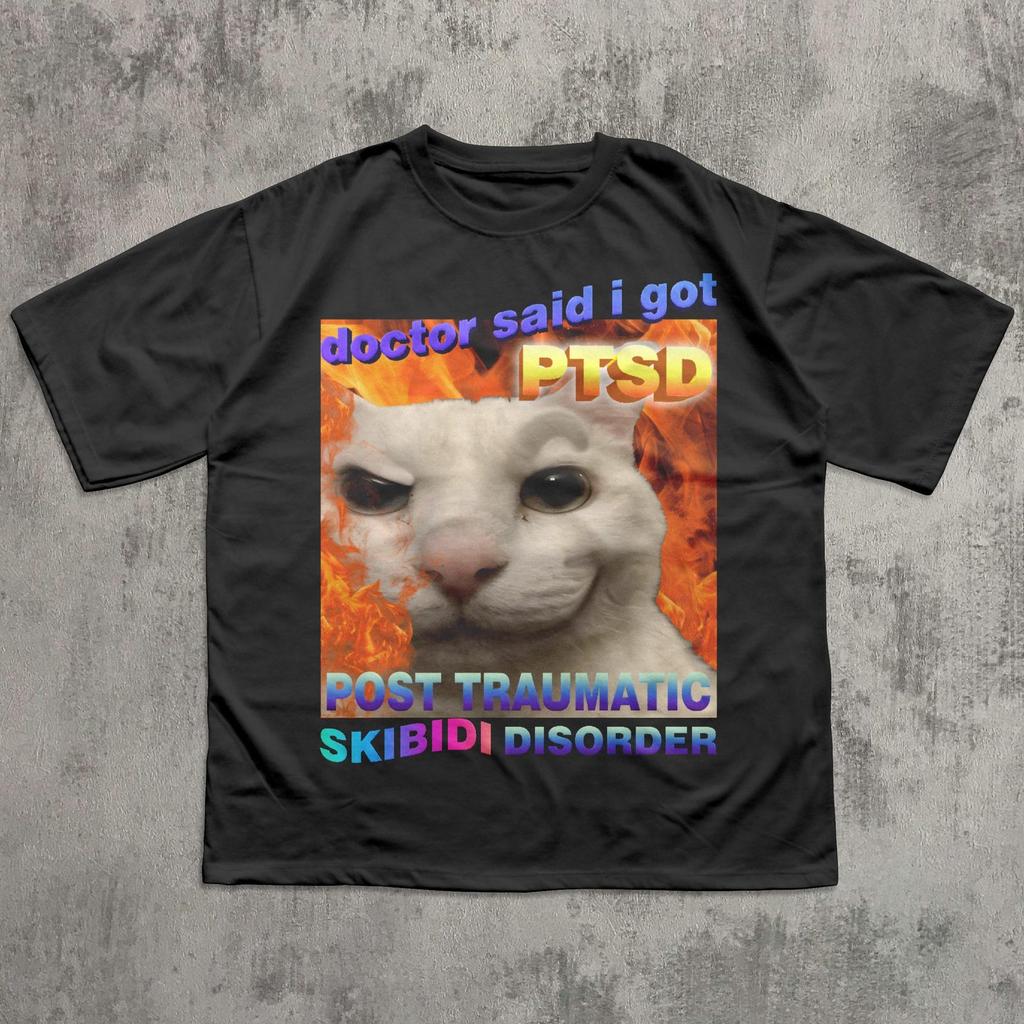 Skibidi Disorder Funny Cat Meme Tee Shirt Gift for Woman and Man, Silly Cats T Shirt, Funny Sayings T Shirt, Ugly Stupid Gifts for Cat Lovers