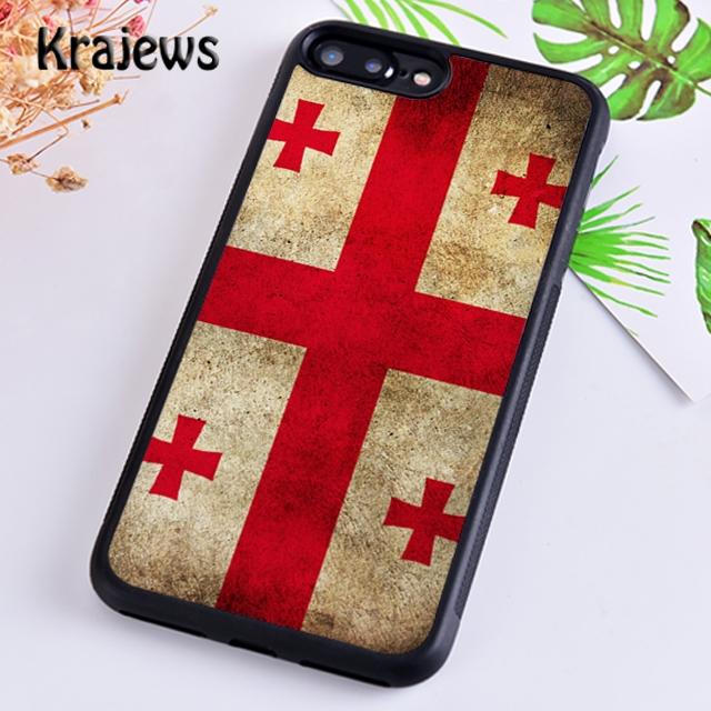 Krajews Georgia Grunge Flag Soft Phone Case Cover For iPhone 17 Air 16 15 14 plus 11 12 13 pro max Plus coque Fundas
