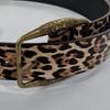 Fashion Leopard Print Belt Adjustable PU Leather Belt Trendy Unisex Waist Belt for Women and Men Accessory