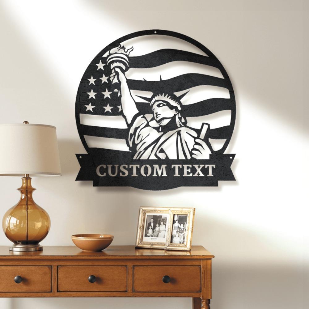 Custom Metal Patriot Emblem Wall Decor, Personalized Sign