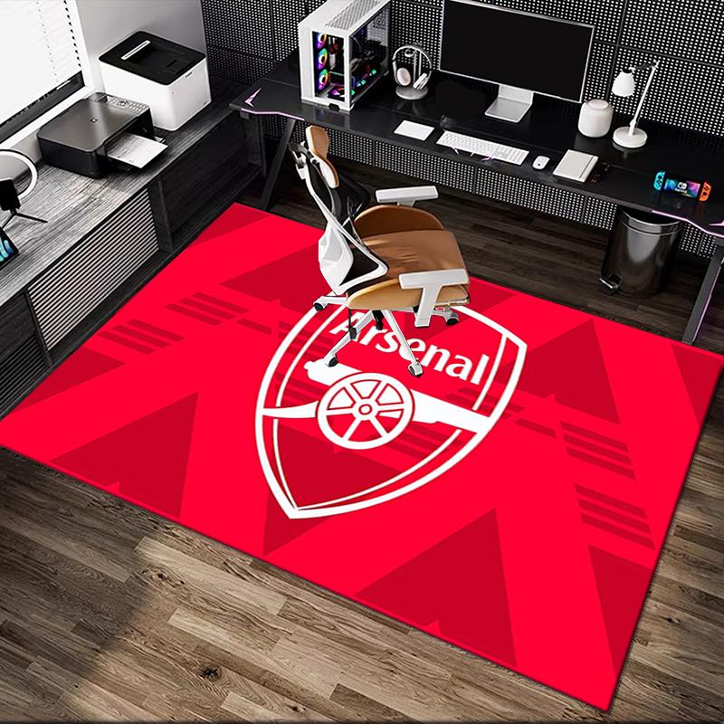 [1pc Football Club Office Chair Carpet] Digital Printed Area Rug for Home & Game Room Use, Soft Indoor Sofa Chair Mat